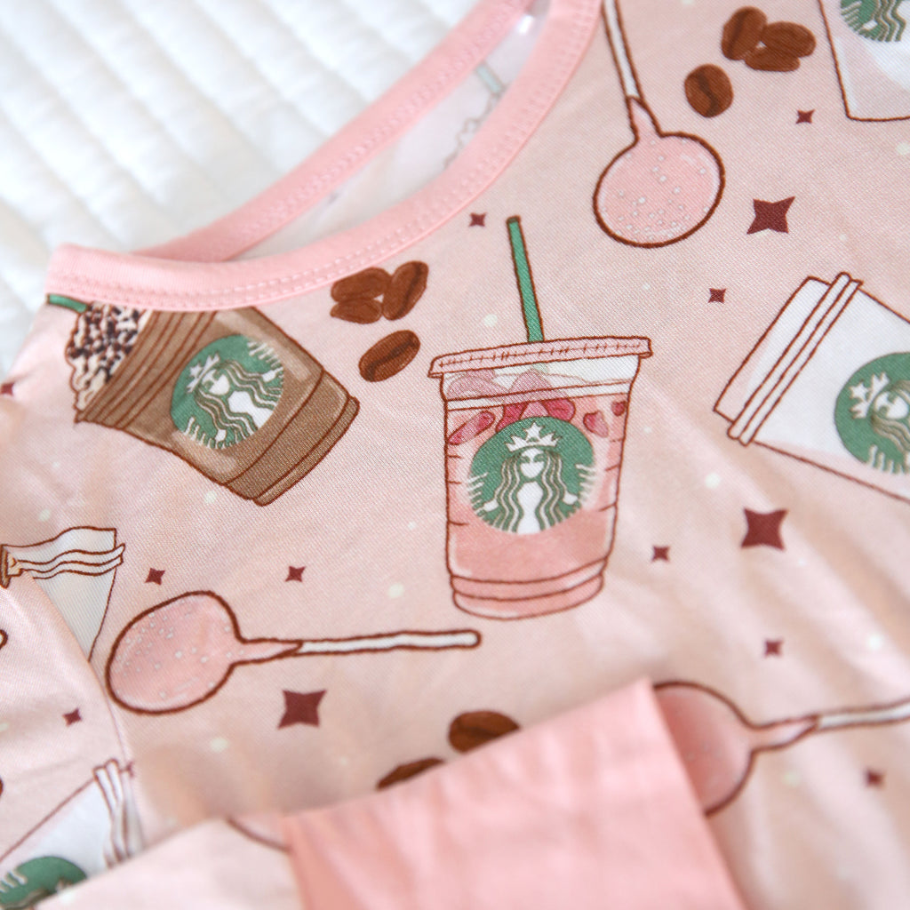 Little Snuggles Pink Drink Long-Sleeve Pajamas