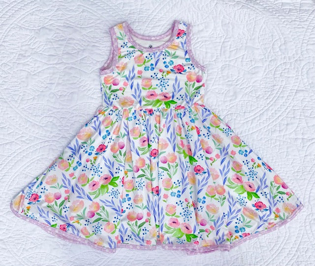 Charlie's Project Peaceful Poppies Sleeveless Hugs Twirl Dress
