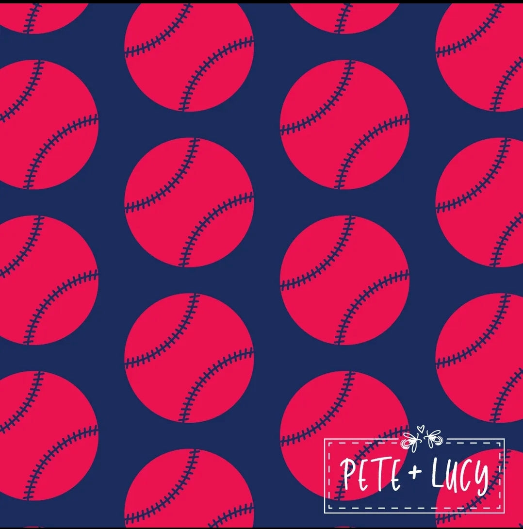 Pete + Lucy Take Me Out to the Ballgame Girl's Romper