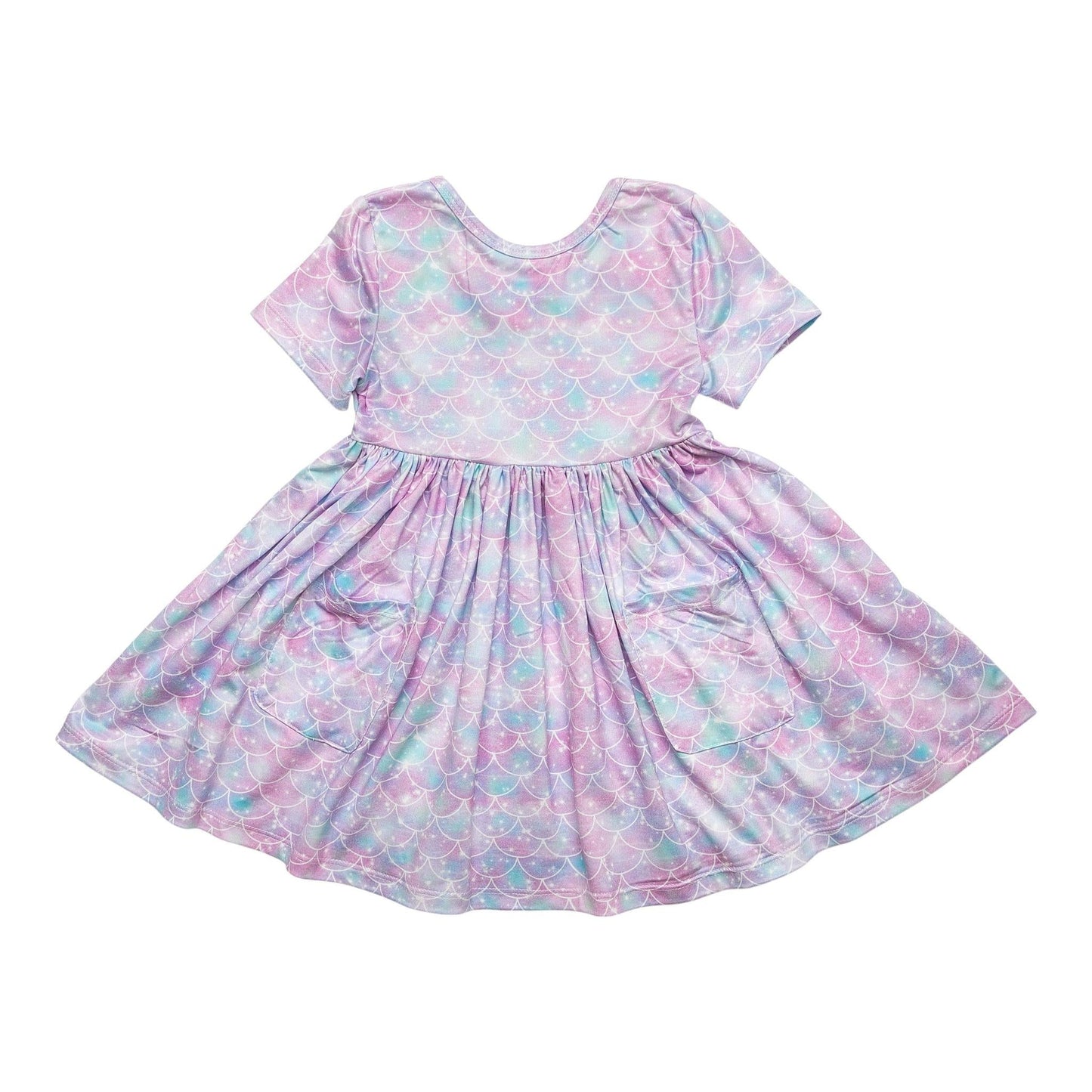 Mila & Rose Mermaid Sparkles Short-Sleeve Pocket Twirl Dress