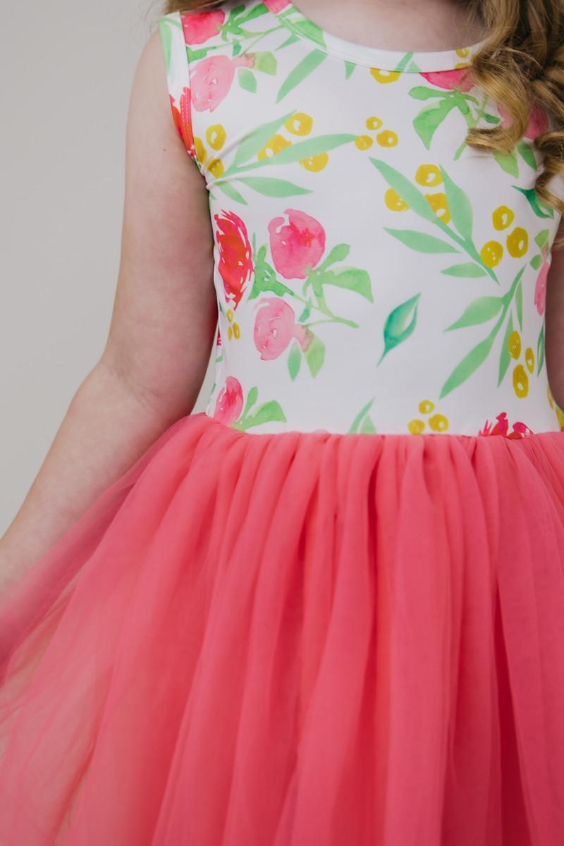 Mila & Rose Watercolor Floral Tutu Tank Twirl Dress