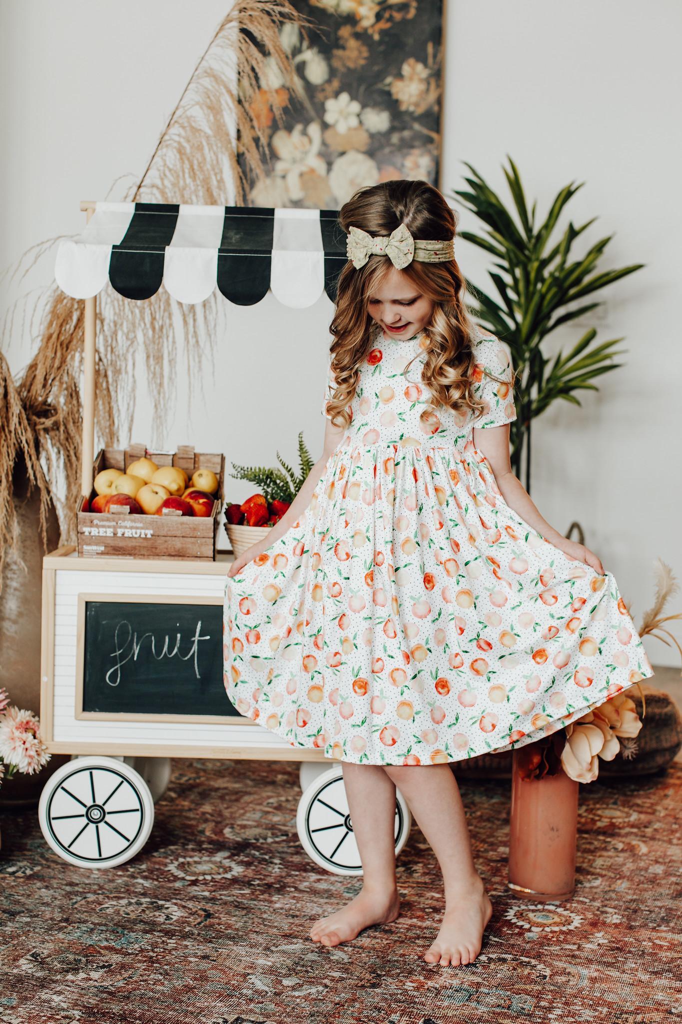 Mila & Rose You're a Peach Short Sleeve Pocket Twirl Dress