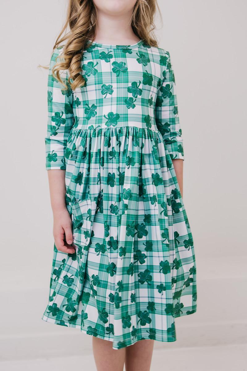 Mila & Rose Lucky One 3/4 Sleeve Pocket Twirl Dress