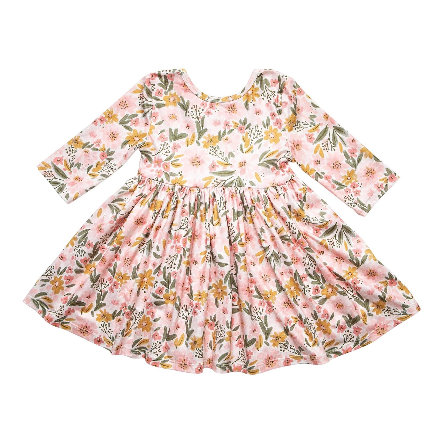 Mila & Rose Pretty Peachy 3/4 Sleeve Twirl Dress