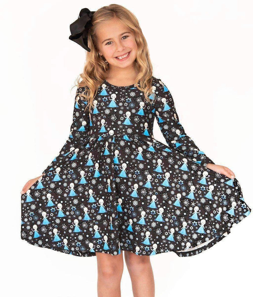 Charlie's Project Ice Princess Cloud Soft Long-Sleeve Twirl Dress