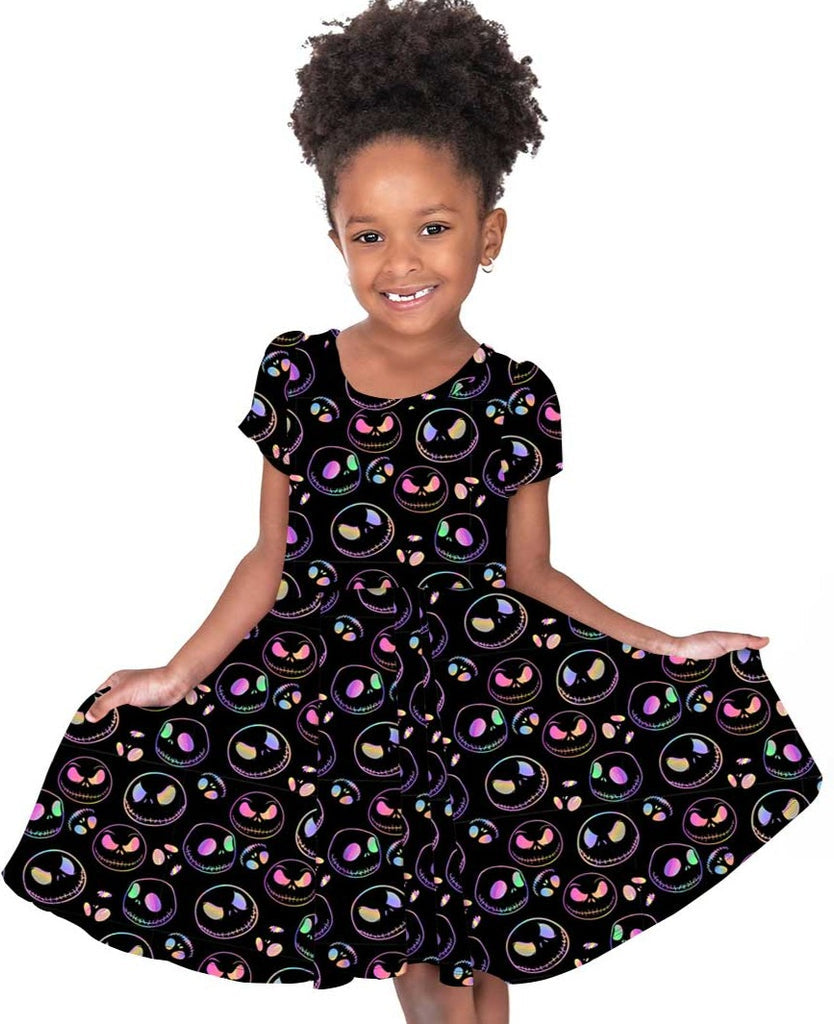 Charlie's Project Holographic Jack Short-Sleeve Hugs Twirl Dress