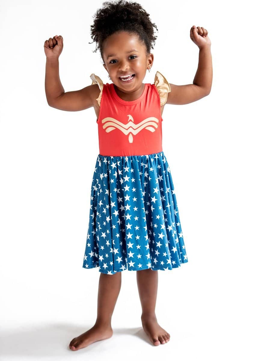 Charlie's Project Girl Power Flutter Sleeve Hugs Twirl Dress