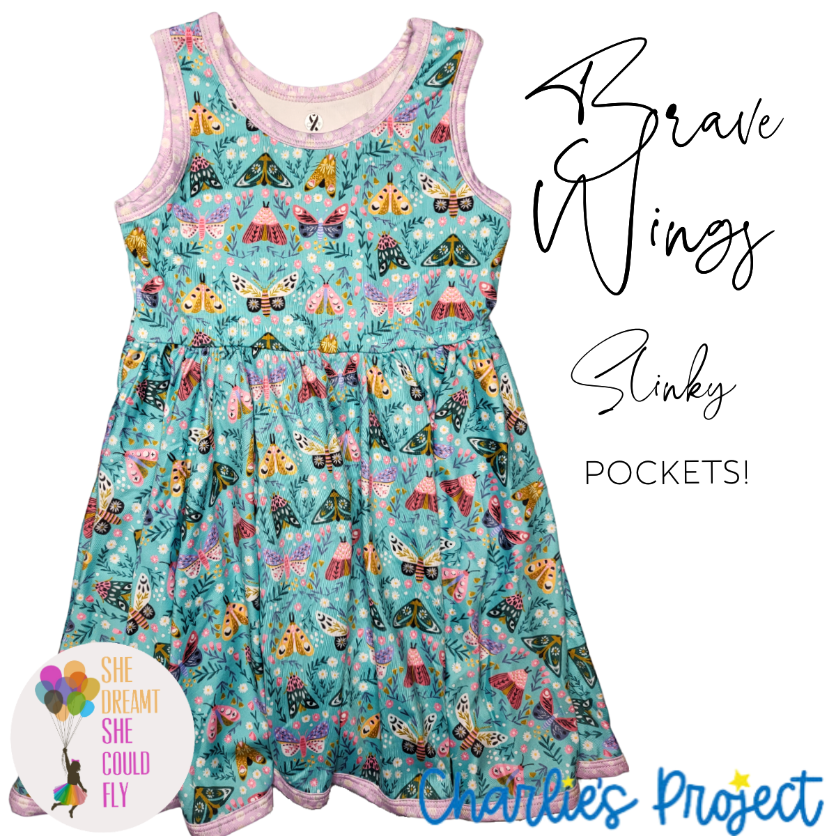Charlie's Project Brave Wings Sleeveless Hugs Twirl Dress
