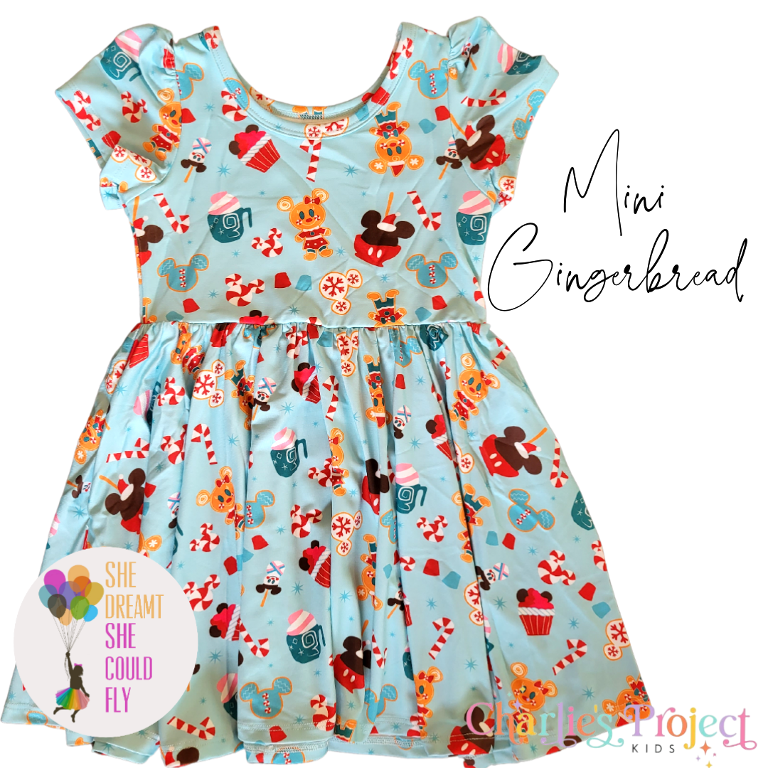 Charlie's Project Mini Gingerbread Short-Sleeve Hugs Twirl Dress