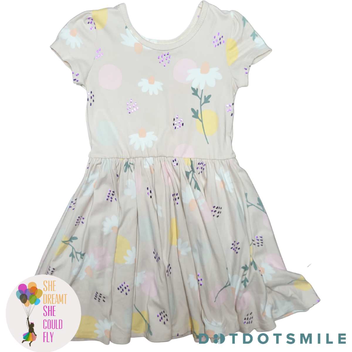 DotDotSmile Daisies for Days Cap Sleeve Dress