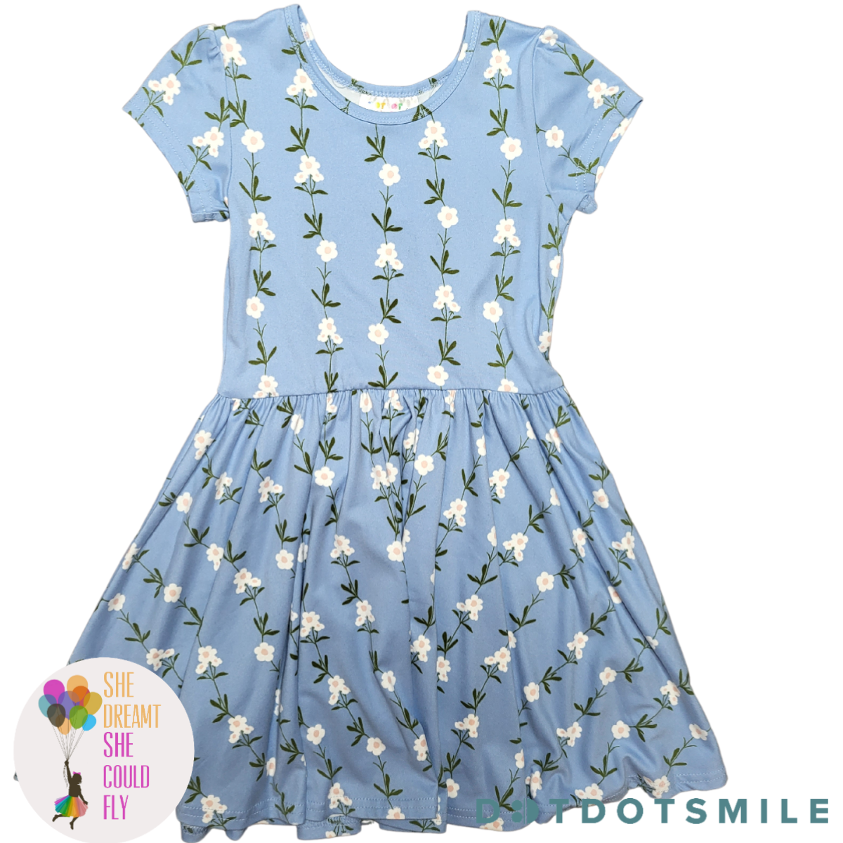 DotDotSmile Daisy Chain Cap Sleeve Dress
