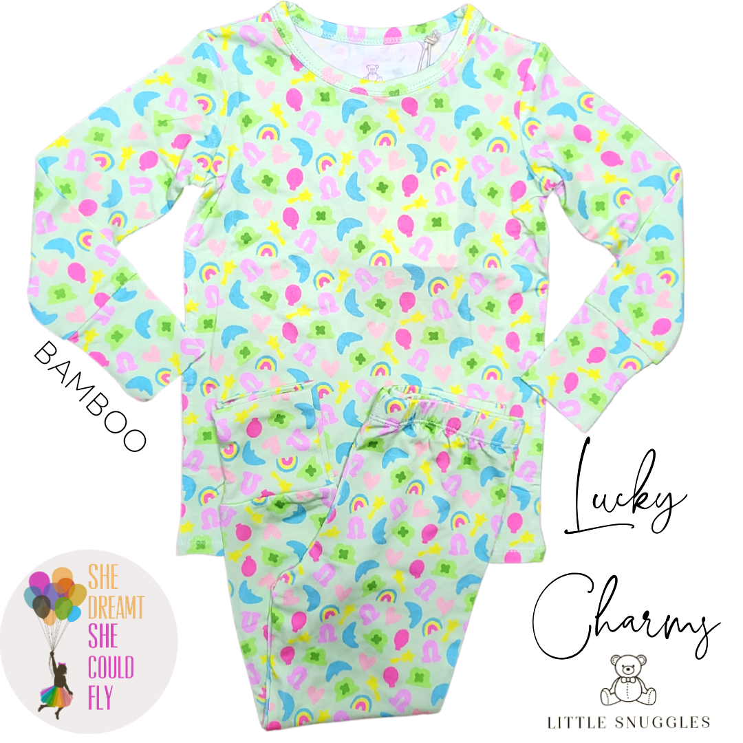 lucky charms bamboo pajamas Little Snuggles Lucky Charms Long-Sleeve Pajamas