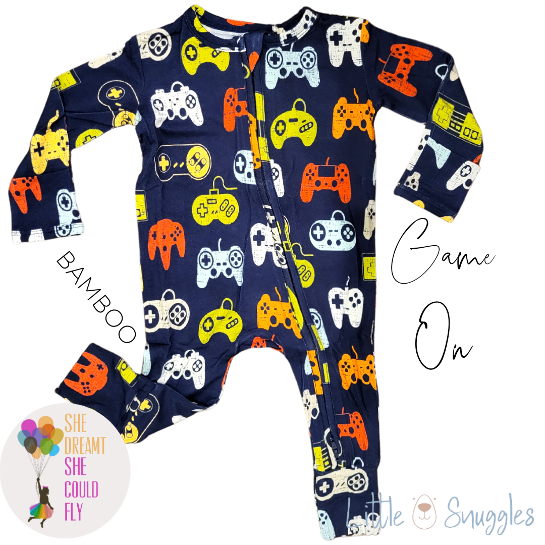 Little Snuggles Game On Bamboo Zippy Baby Romper