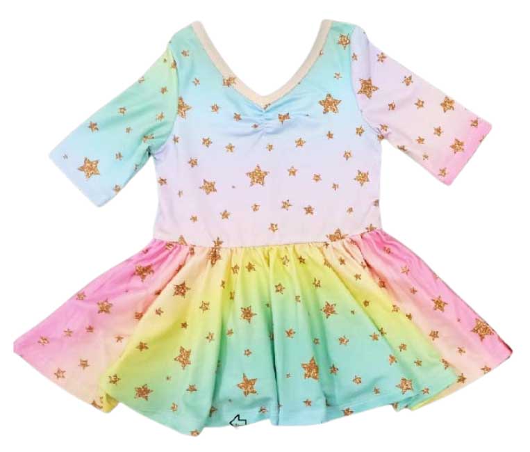 Charlie's Project Rainbow Glitter Ballet Hugs Twirl Dress