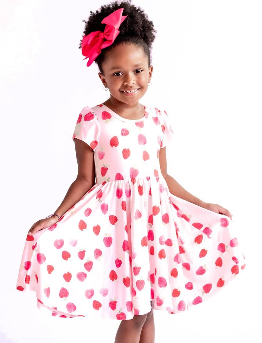 Charlie's Project Strawberry Fields Short Sleeve Hugs Twirl Dress