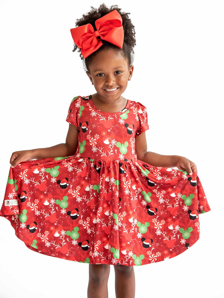Charlie's Project Very Mini Christmas Short-Sleeve Hugs Twirl Dress