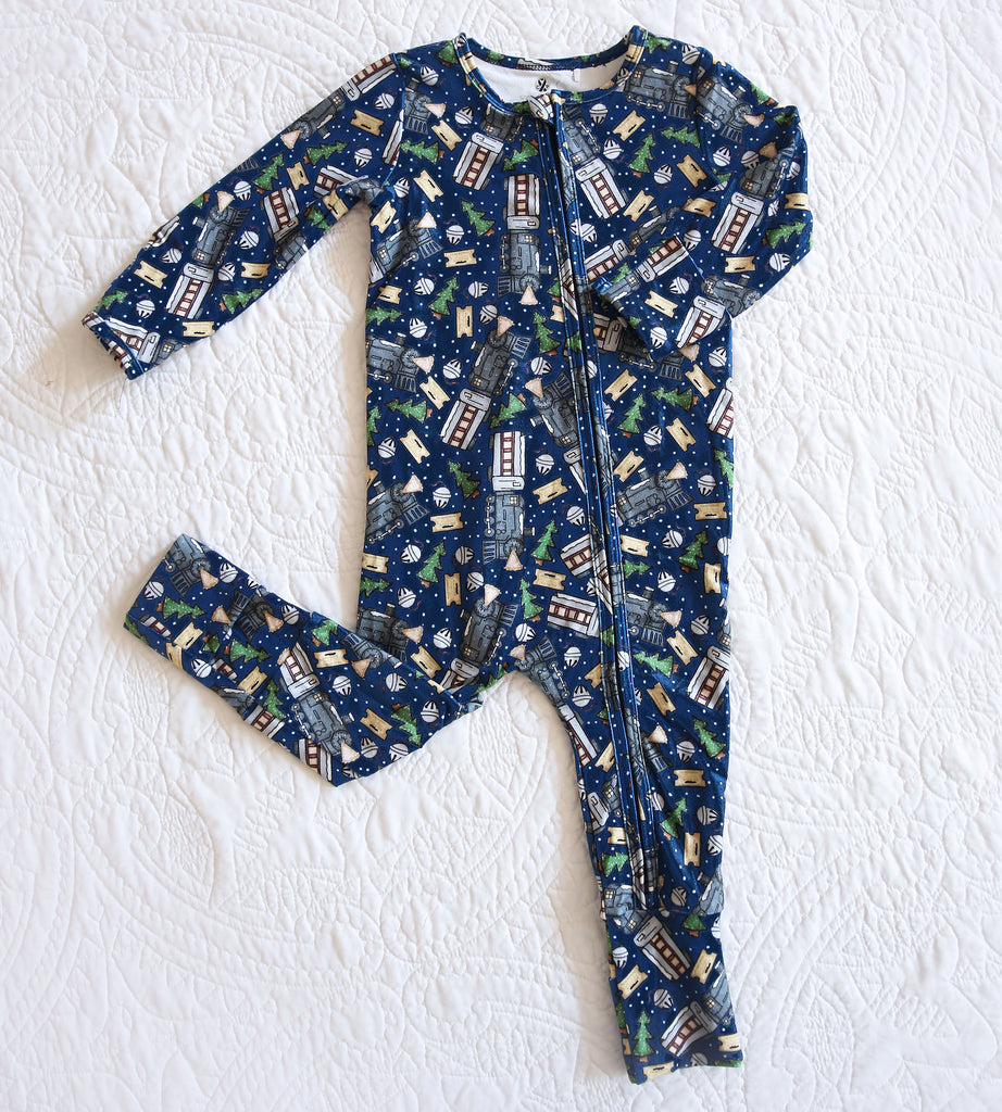 Little Snuggles Polar Express Bamboo Zippy Baby Romper