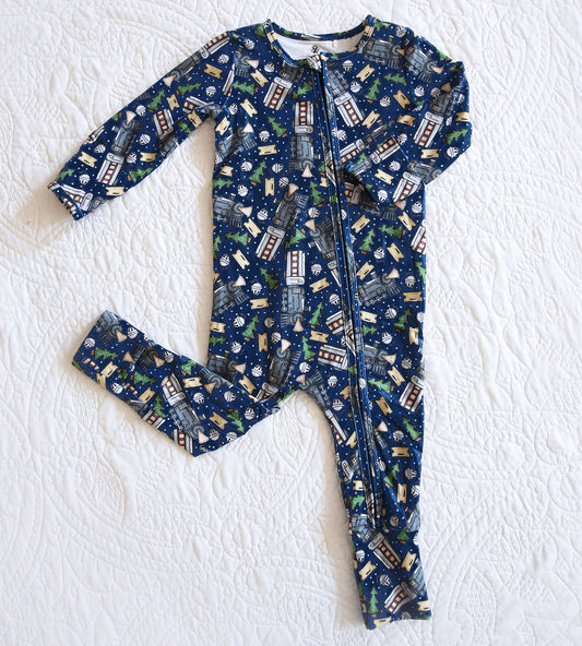Little Snuggles Polar Express Bamboo Zippy Baby Romper