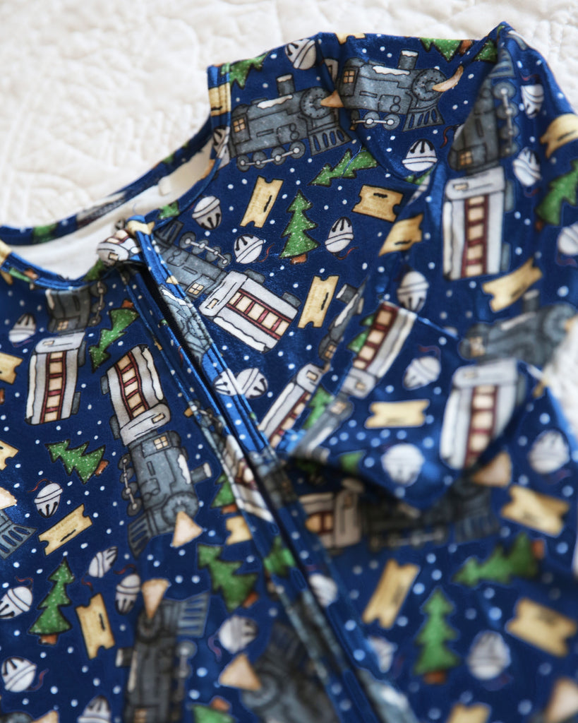 Little Snuggles Polar Express Bamboo Zippy Baby Romper