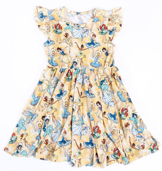 Little Snuggles Princess Ballet Flutter Sleeve Bamboo Dress