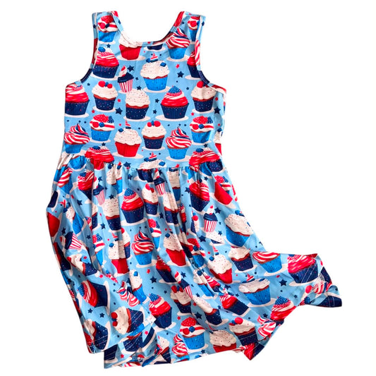 Patriotic Cupcakes Tank Dress