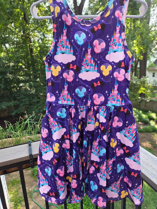 Purple Magical Castles Tank Dress