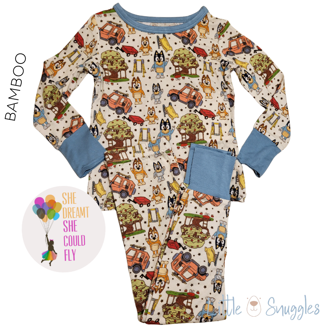 Little Snuggles Vacation Pups Bamboo Pajamas