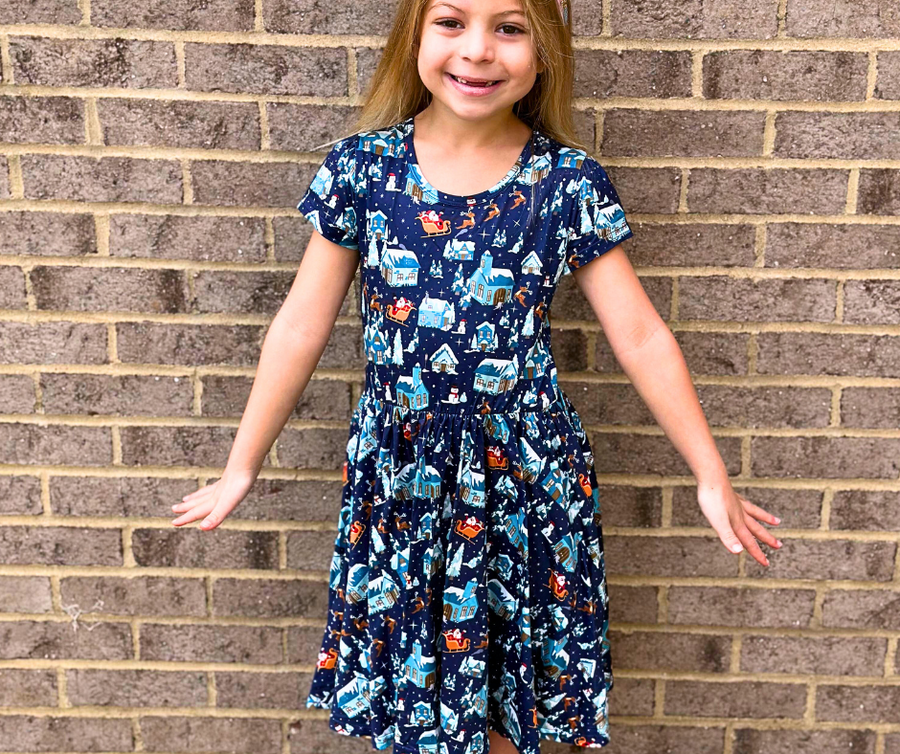 Merry Village Short-Sleeve Dress