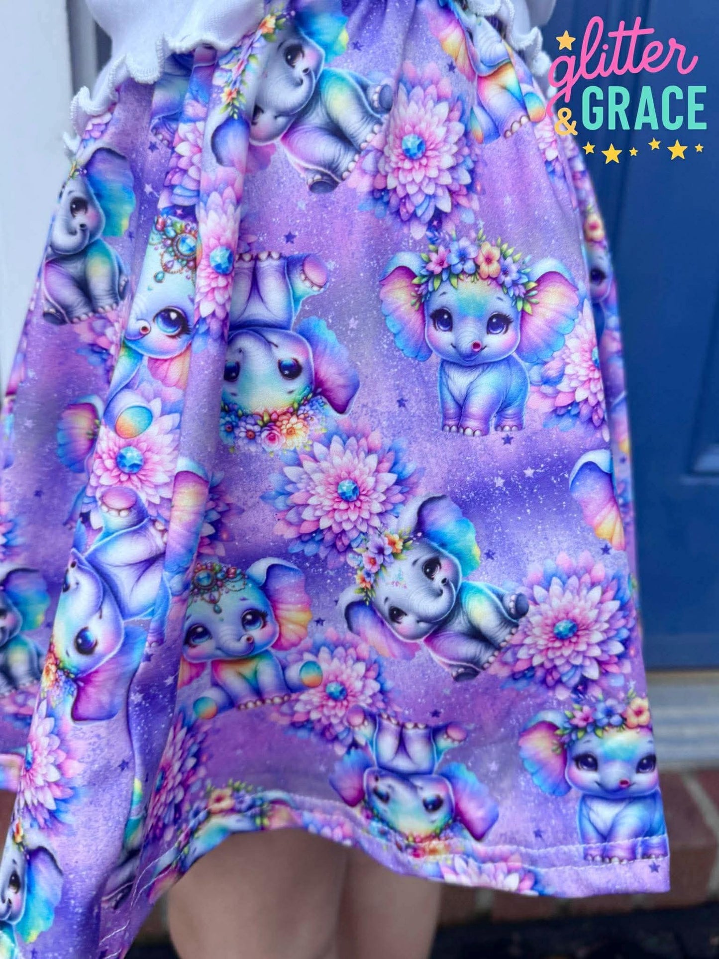 Dazzling Dahlias and Elephants Skort