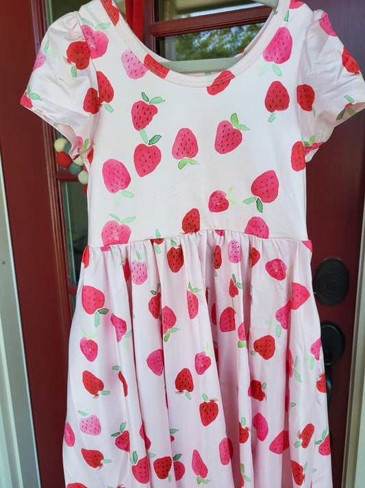 Charlie's Project Strawberry Fields Short Sleeve Hugs Twirl Dress