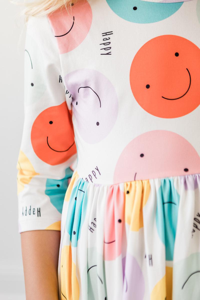 Mila & Rose Happy Days 3/4 Sleeve Pocket Twirl Dress