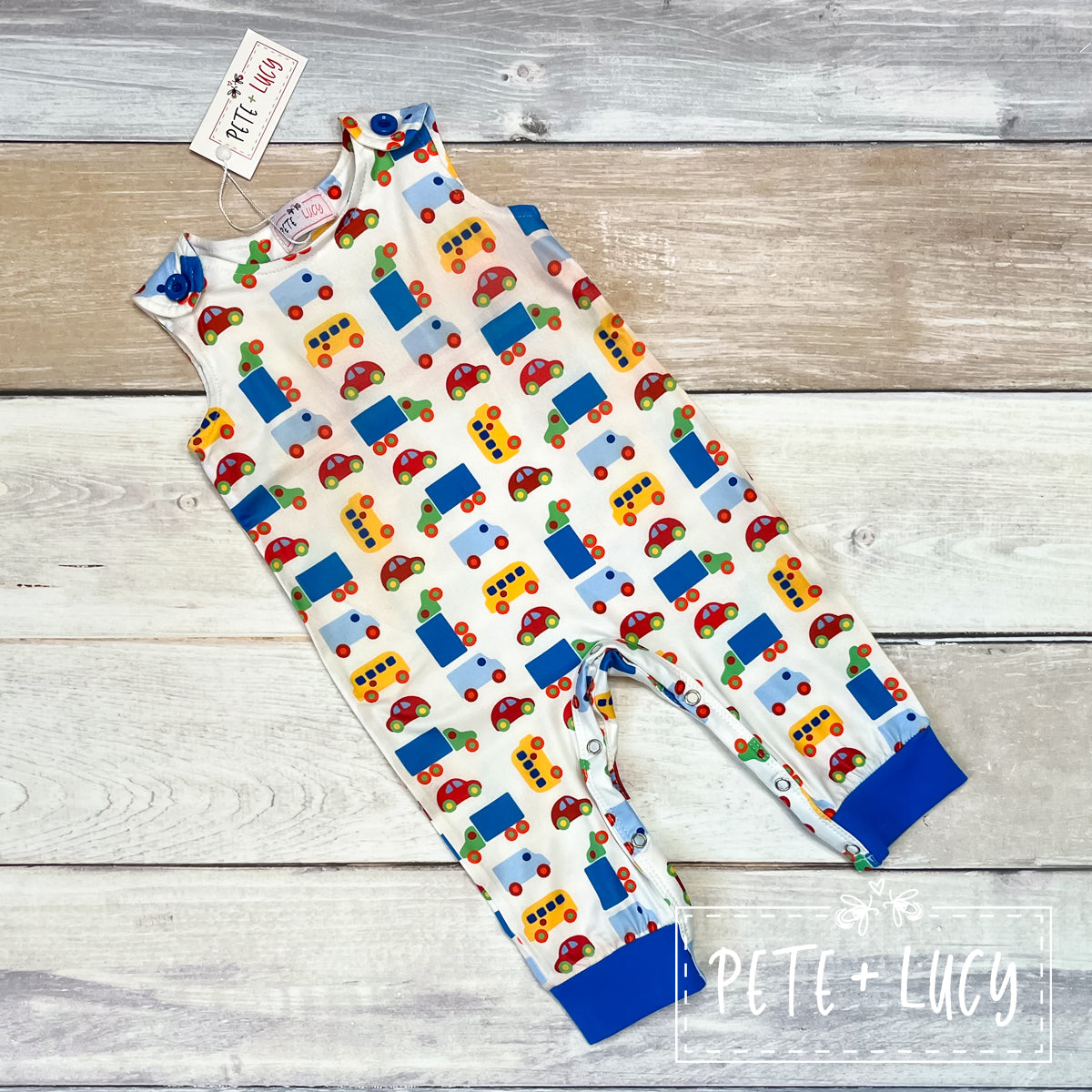 Pete + Lucy On our Way Boy's Infant Romper