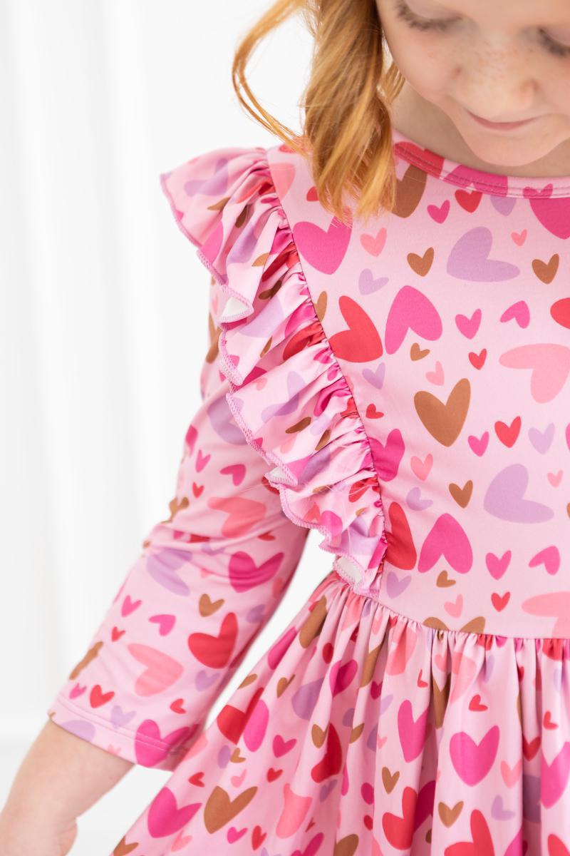 Mila & Rose Melt My Heart 3/4 Sleeve Ruffle Dress