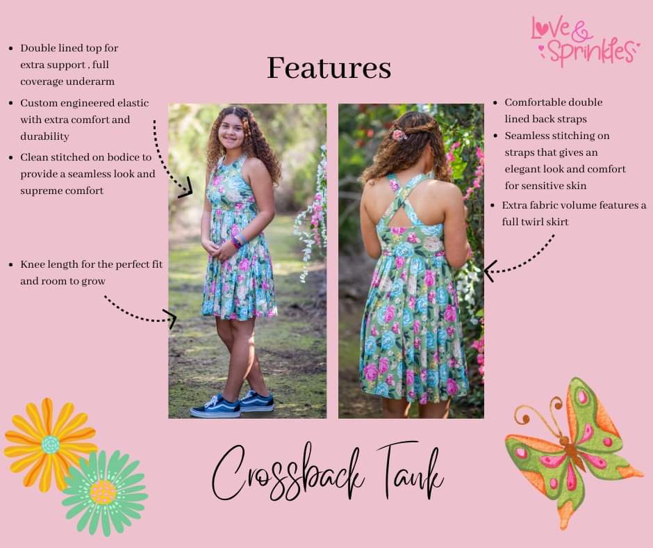Love & Sprinkles Classic Rose Elegance Crossback Tank