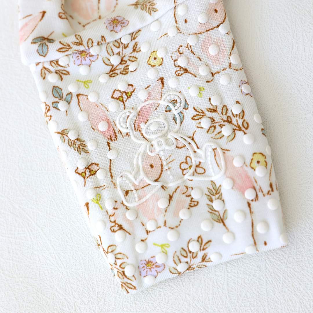 Little Snuggles Vintage Bunnies Bamboo Ruffled Zippy Baby Romper