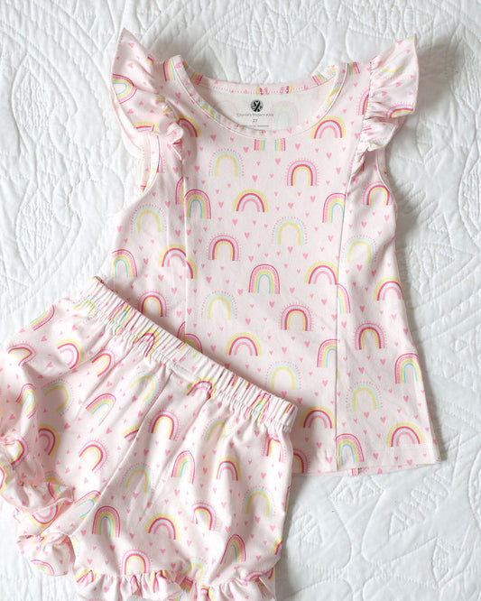 Charlie's Project Rainbows Flutter Sleeve Pajamas