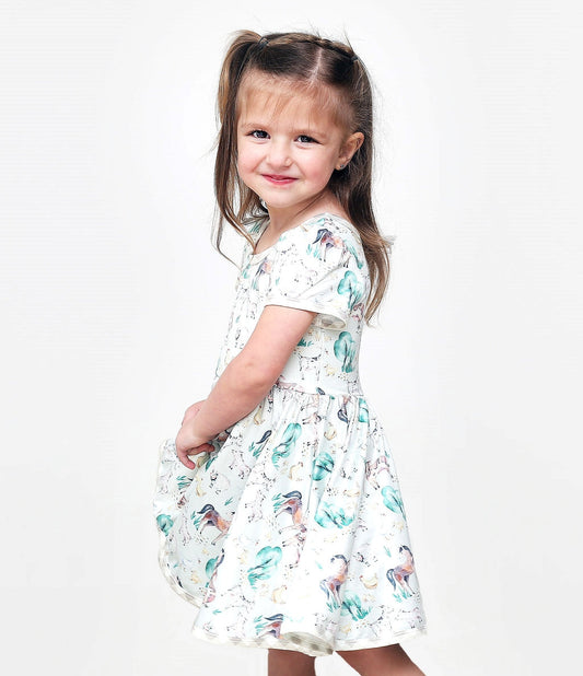 Charlie's Project EIEIO Short Sleeve Hugs Twirl Dress