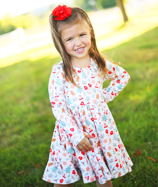 Charlie's Project Precious Traditions Long-Sleeve Hugs Twirl Dress