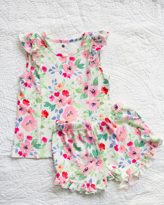 Charlie's Project Sun-Kissed Petals Flutter Sleeve Pajamas