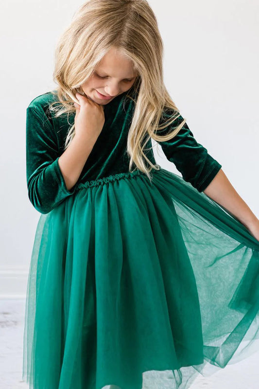 Mila & Rose Green Velvet Tutu Dress