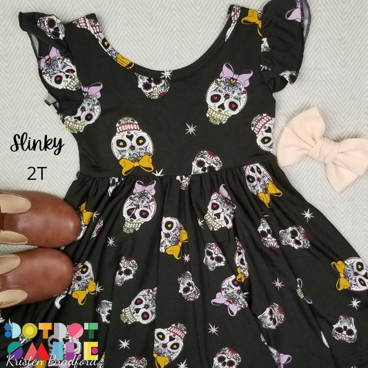 DotDotSmile Bow-dacious Skulls Empire Dress