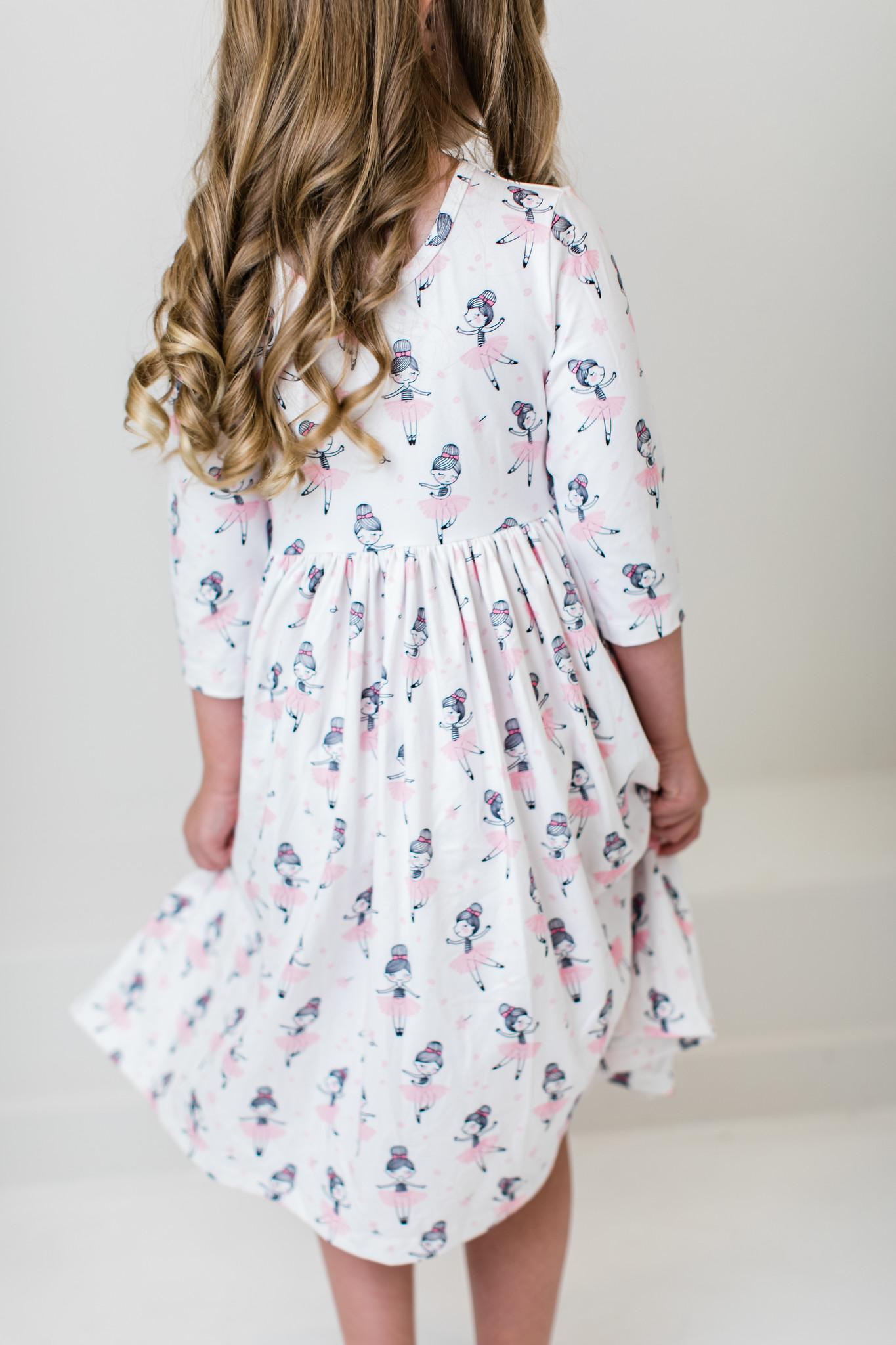 Mila & Rose Ballerina 3/4 Sleeve Twirl Dress