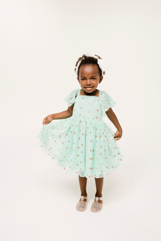 DotDotSmile Glitter Hearts Tulle Dress