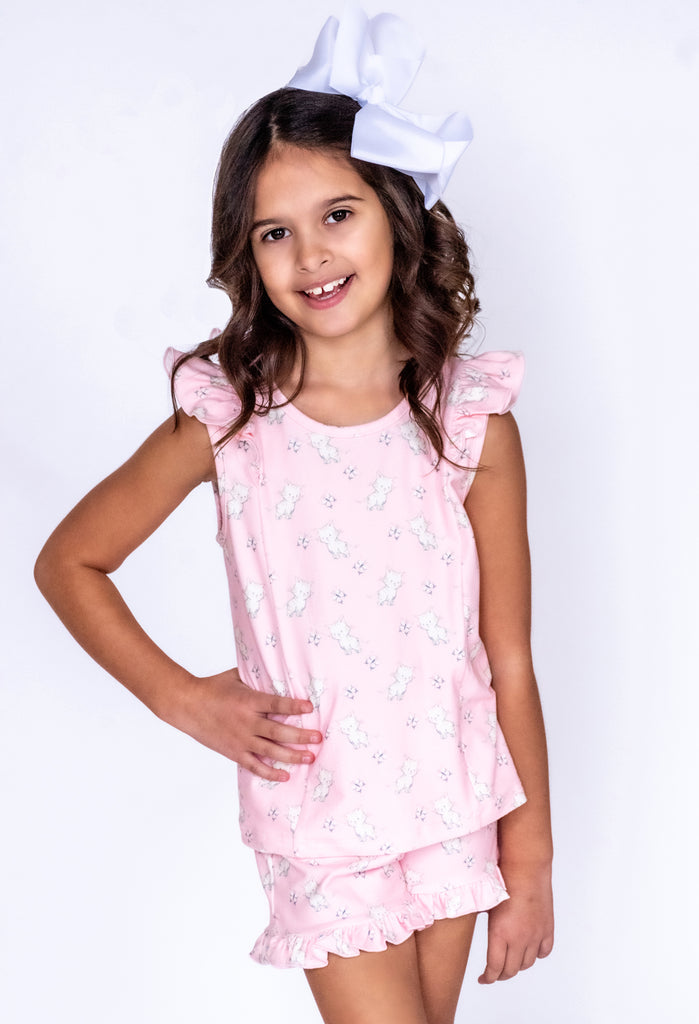 Charlie's Project Cute Kittens Flutter Sleeve Pajamas