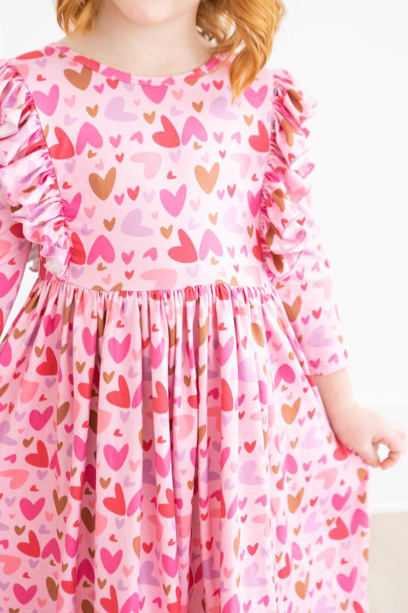 Mila & Rose Melt My Heart 3/4 Sleeve Ruffle Dress