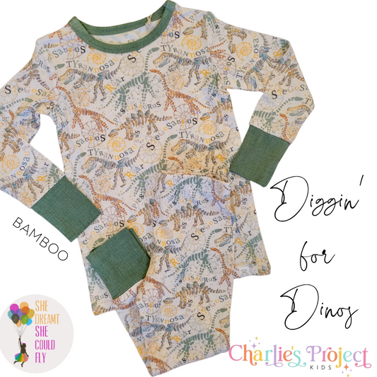 Little Snuggles Diggin' for Dinos Long-Sleeves/Pants Pajamas